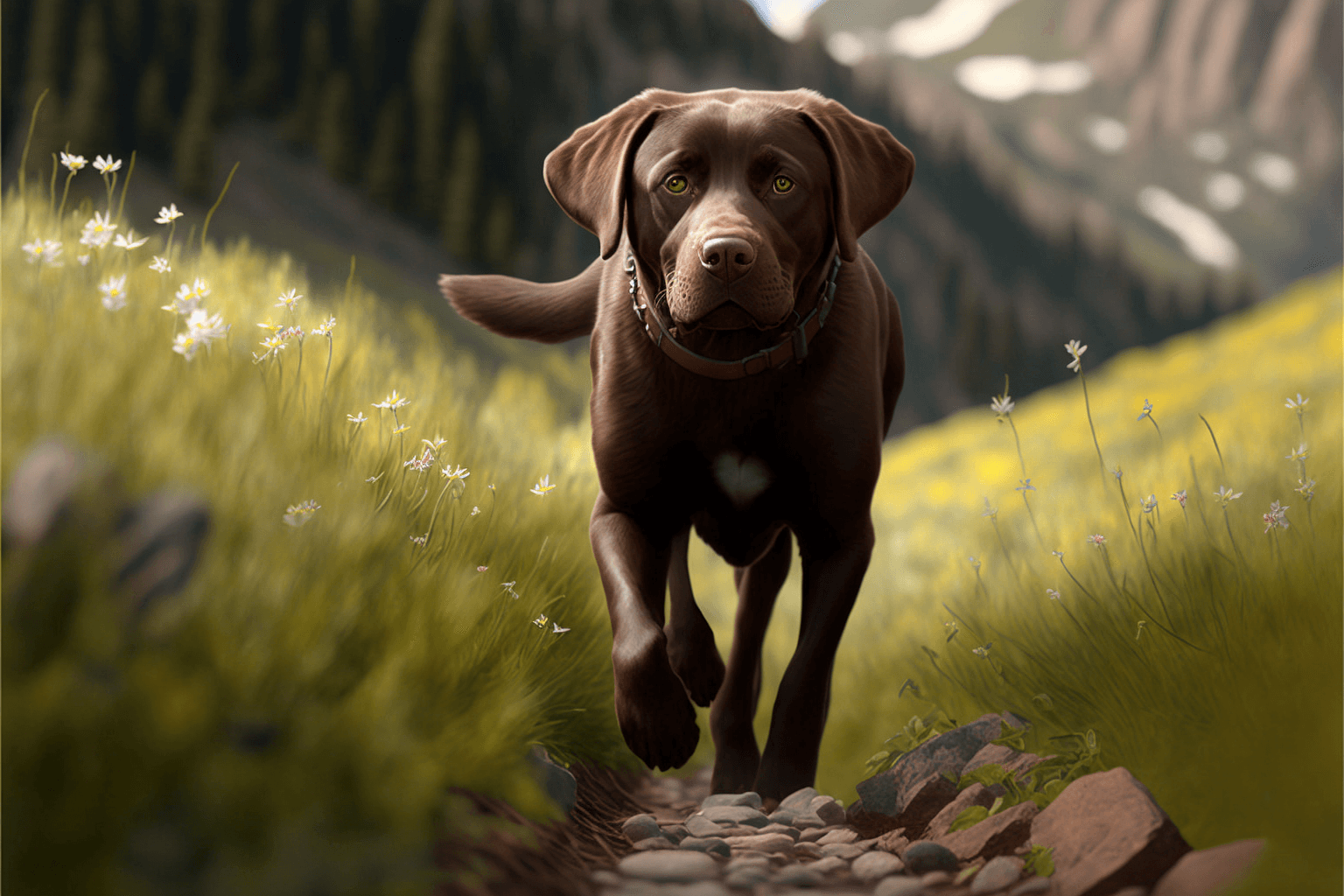 happy chocolate lab